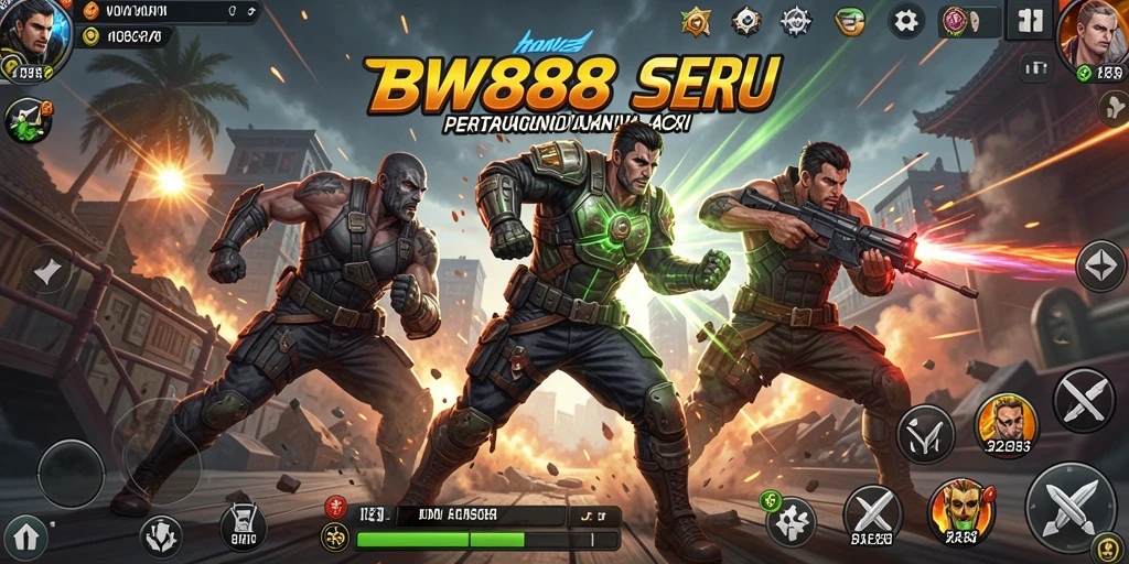 Screenshot menunjukkan aksi pertarungan mendebarkan di BW888.