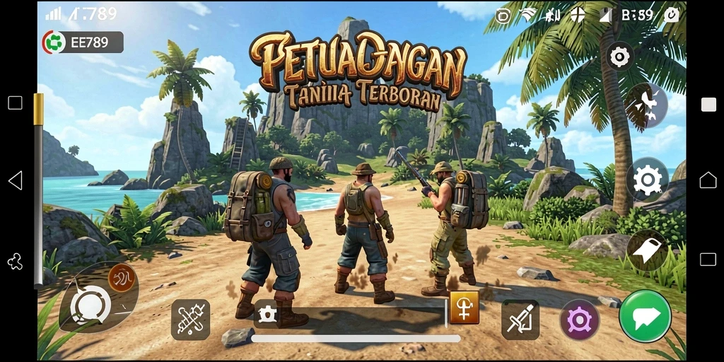 Screenshot gameplay EE789 menunjukkan petualangan seru di dunia terbuka.
