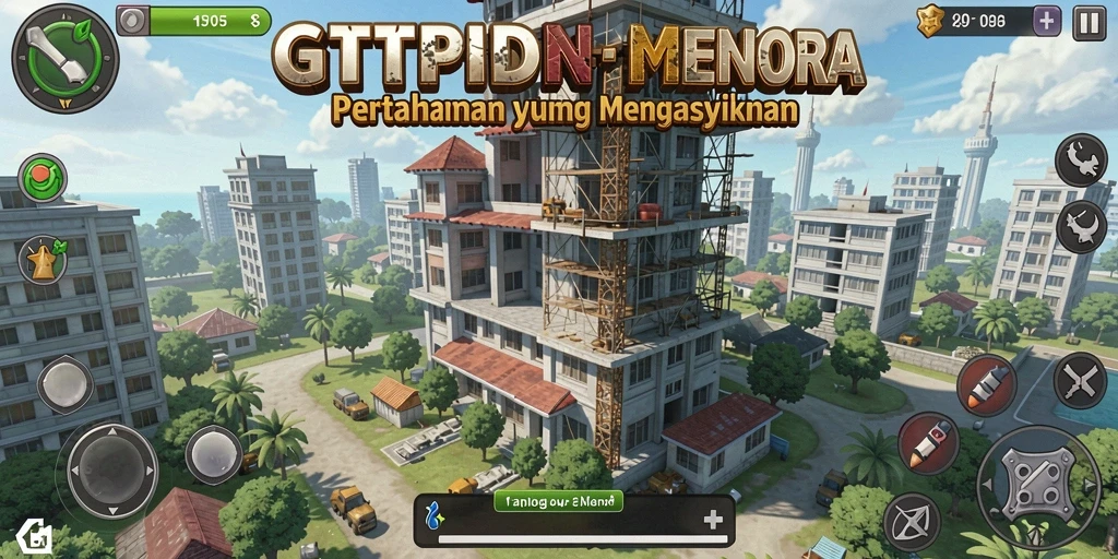 Tampilan gameplay menarik dari GTPIDN dalam Tower Defense.