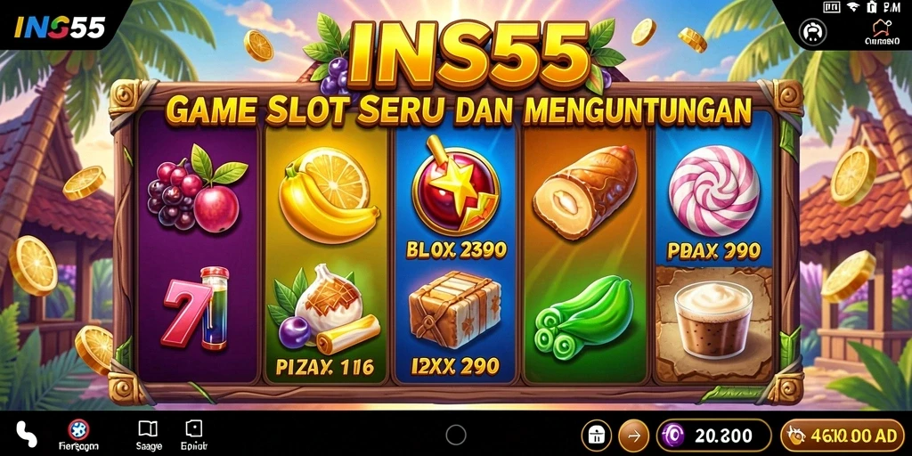 Tampilan gameplay menawan dari INS55 dengan grafik slot yang menarik.