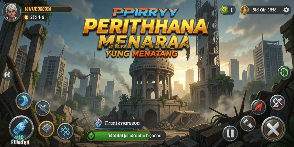 Tangkapan layar gameplay menampilkan aksi pertahanan menara yang mendebarkan.