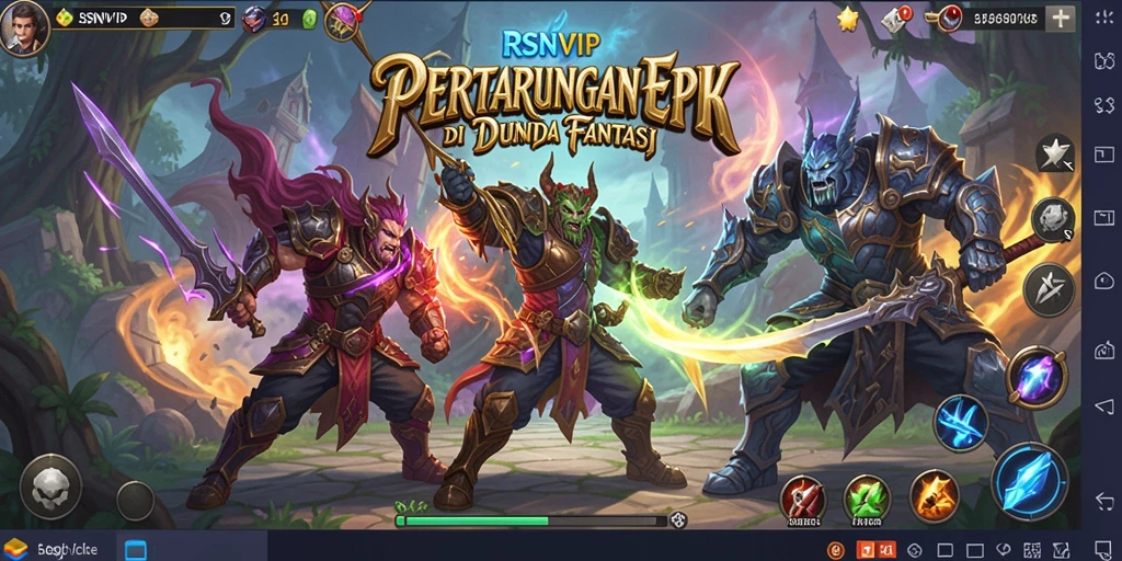 Tampilan gameplay mendebarkan RSNVIP dengan pertarungan yang dinamis.