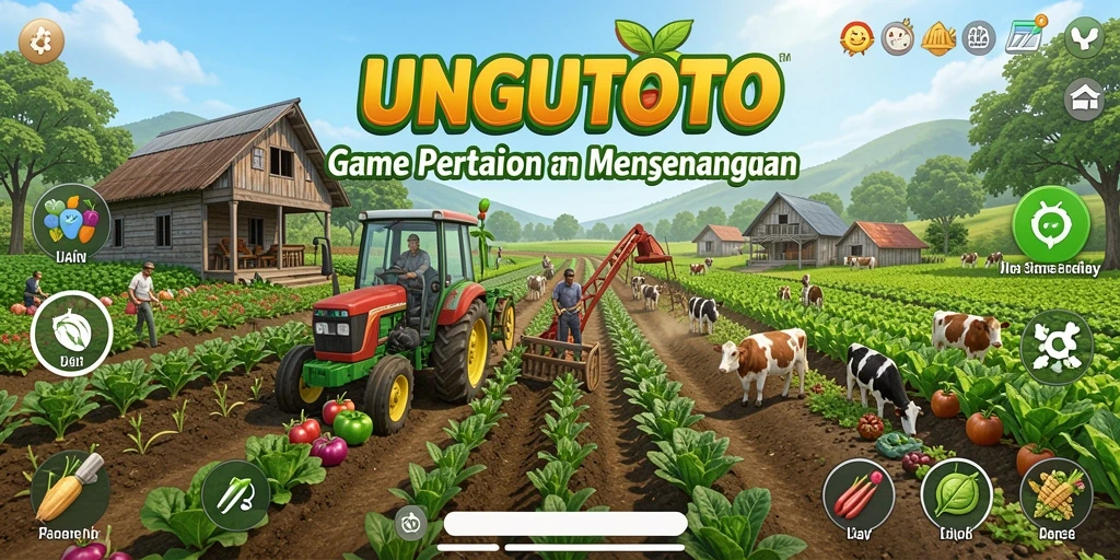 Tampilan gameplay UNGUTOTO yang menarik dengan aktivitas pertanian.